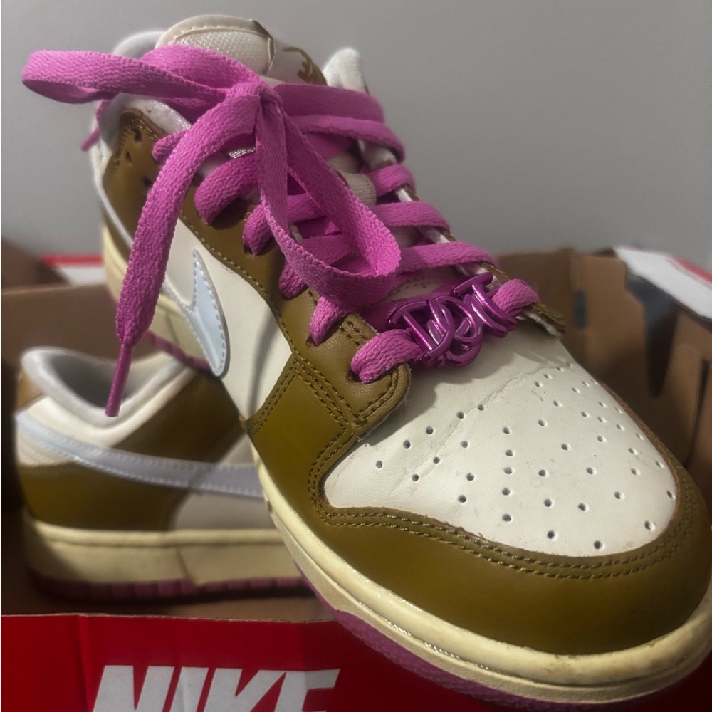 Nike Sneakers with Pink and Olive Green and White
